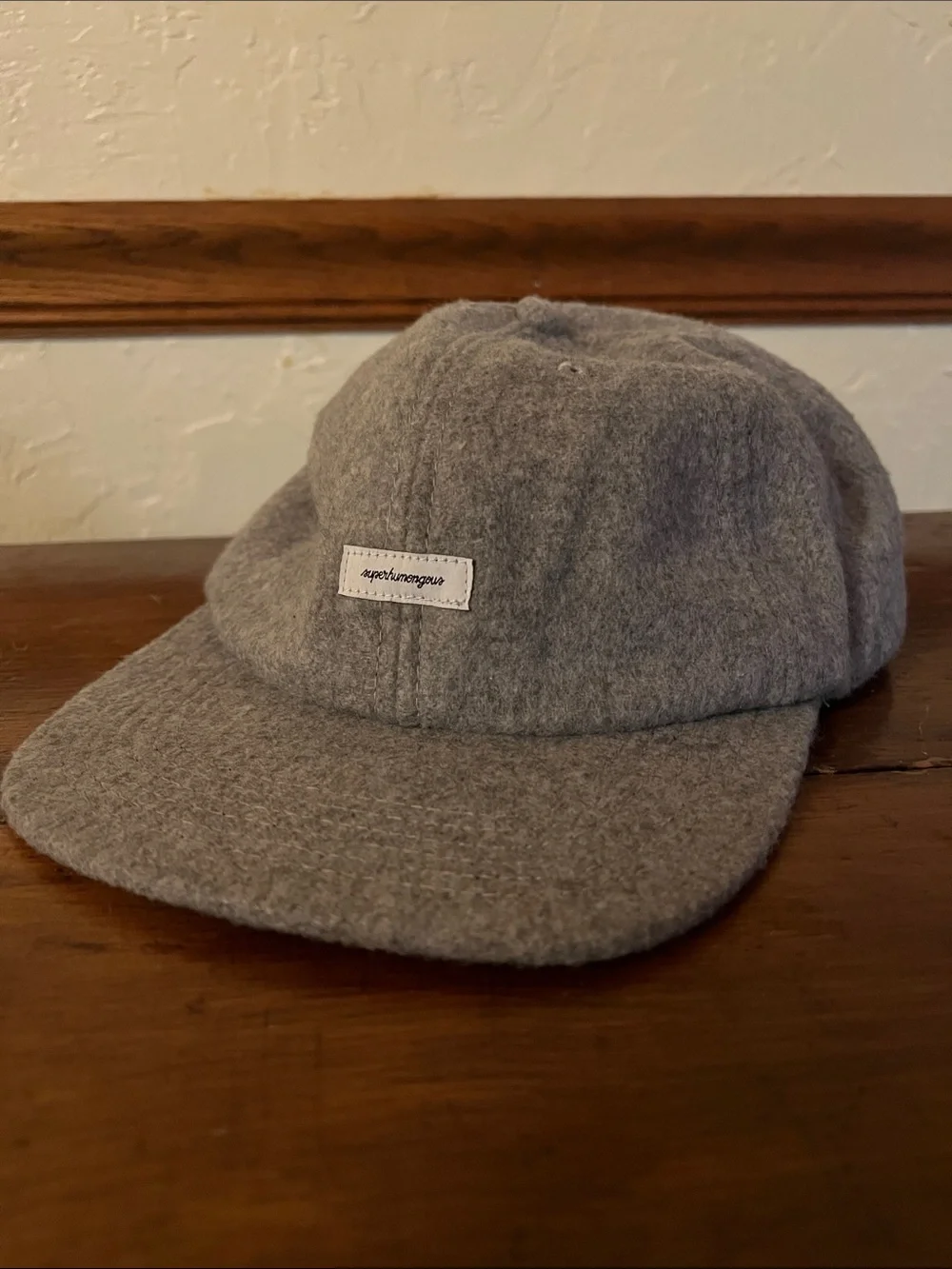 SUPERHUMONGOUS Gray Italian Melton Wool Baseball Cap